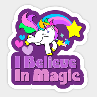 I believe in Magic Unicorn (purple) Sticker